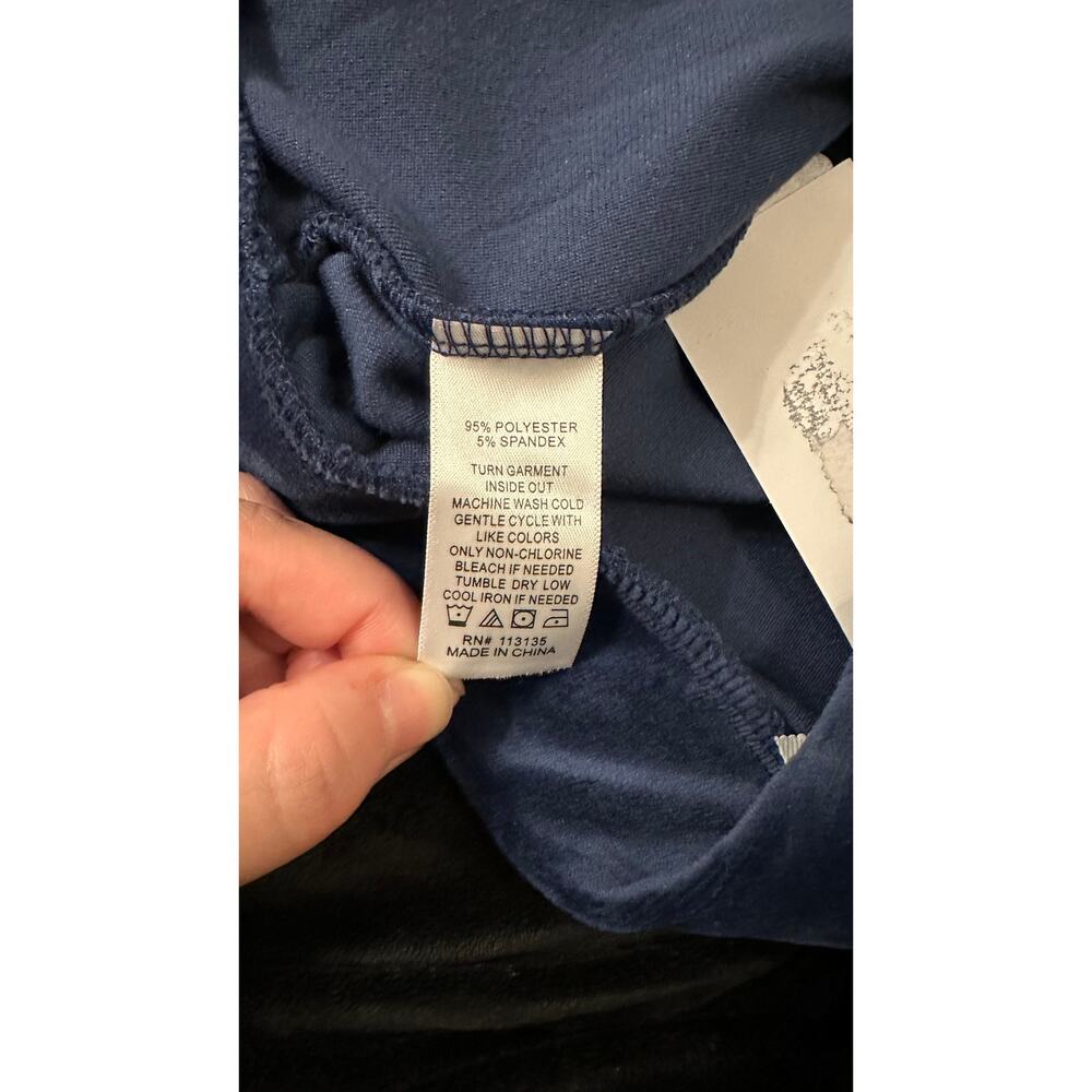 Leo & Nicole Womens Navy Blue Stretch Elastic Waist Velvet Sweatpants Sz PXL NWT - Picture 4 of 4